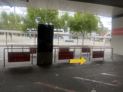 Empty taxi waiting line outside of airport